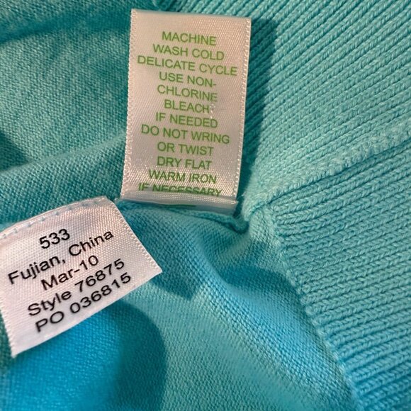 Lilly Pulitzer Caridgan, Teal, SIze Large, Excellent Preloved Condition - Picture 5 of 9